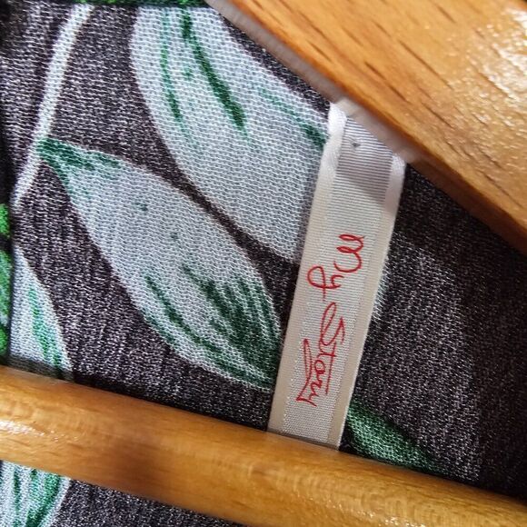 NEVER WORN MY STORY FLORAL SUMMER FOLIAGE BABYDOLL TOP LOOSE FITTING SIZE SMALL - Picture 11 of 14